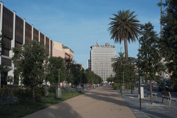 New Green Park in Via Roma Near Cagliari Port Sardinia