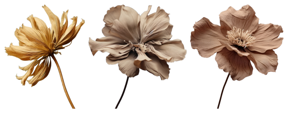 PNG Elegant dried floral arrangement, element set on transparent background - Powered by Adobe