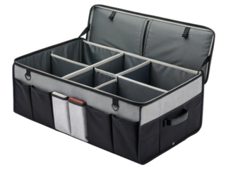 Trunk organizer png car storage png cargo organizer png backseat caddy png vehicle container png transparent background image