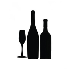 Wine bottle  vector silhouette