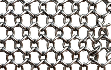 Fototapeta premium Close up of a chain link fence with many small silver links