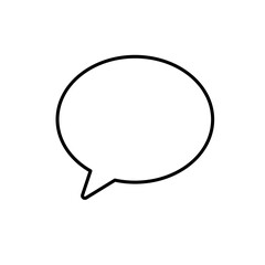 Speech bubble flat design. Chat bubble icon design in line style. Transparent background. Vector illustration.