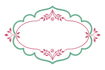 Vintage floral frame card design with pink flowers