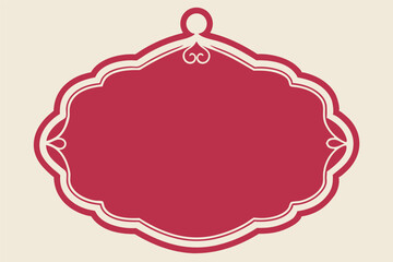 Pink Christmas ball frame vector label set with cute retro decoration design