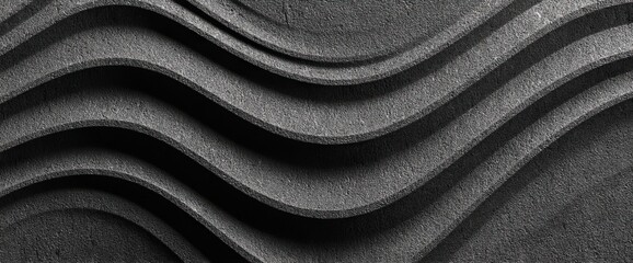 A textured black and white image showcasing smooth, flowing waves, creating a sense of depth and movement.