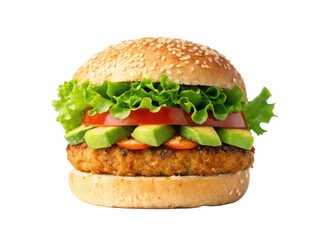 Veggie burger png plant-based burger png vegetarian sandwich png meatless patty png healthy meal png transparent background image