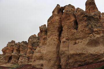 Fototapeta premium Topography similar to the surface of Mars, formed by volcanic rocks.