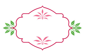 Pink vintage heart flower frame vector illustration for wedding invitation card design