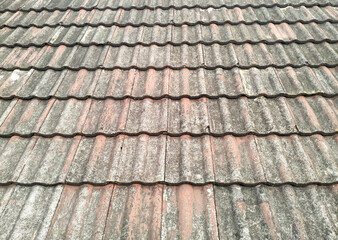 Photography Roof Tile Brown Grey Surface Rustic Wave Texture. Construction and Exterior Architecture Background.