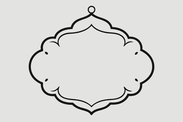 Vintage vector round frame with abstract cloud design for text or label