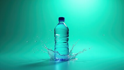 bottle of water with splash