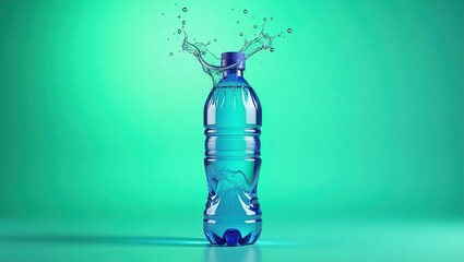 bottle of water with splash