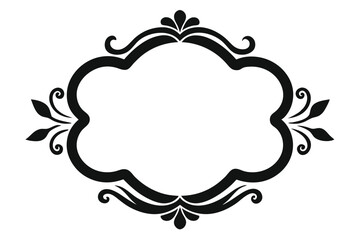 Elegant vector floral frame with vintage swirl ornament and leaf decoration, perfect for wedding invitation or card design