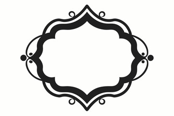 Vintage vector frame with ornate floral decoration on white or black background