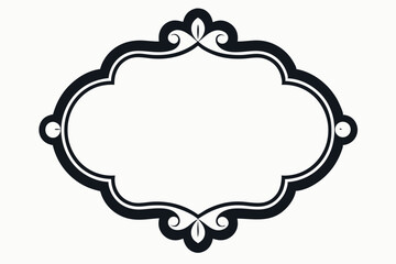 Vintage vector floral round frame with ornate border design, perfect for invitations or decorative elements