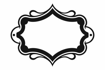 Golden floral vintage vector frame with ornate Victorian design elements