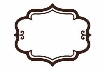 Vintage ornate floral frame border design element on white