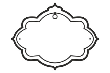 Vintage blank speech bubble cloud frame label design set on white background