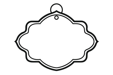 Vector set of vintage Christmas tree ornament design tags with blank frames and retro decorative borders