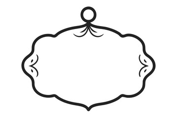 Set of blank vintage border frames isolated on white for design decoration