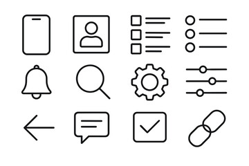 Simple line icons for web and app interface design