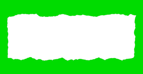 green background with torn paper, Torn Paper Edge and Green Screen, Ripped Paper Frame and Alpha Channel, Blank Note with Rough Edges
