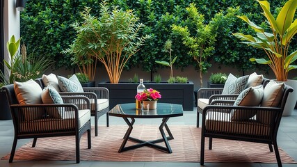 Obraz premium Modern Outdoor Patio Set Design Ideas - Stylish Backyard Furniture