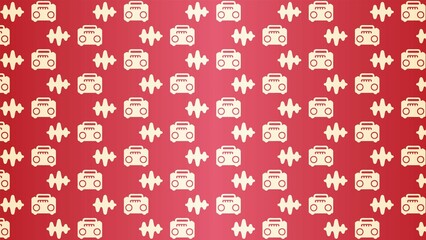 vector seamless speaker microphone  headphone pattern 