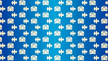 vector seamless speaker microphone  headphone pattern 