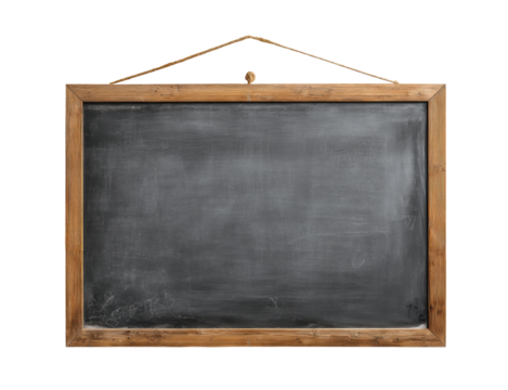 Classic chalkboard for educational purposes in modern classroom, cut out transparent