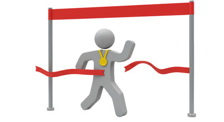 Isolated Winner at Finish Line