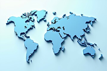 Global perspective serene blue world map design inspiring travel dreams exploration