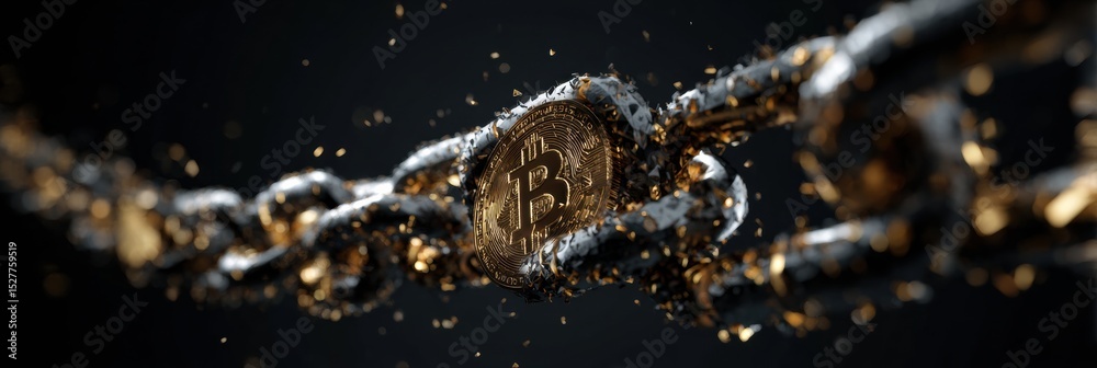 Poster Fake Crypto Exchange Login Displayed Over a Blockchain Background With Modern Design Elements