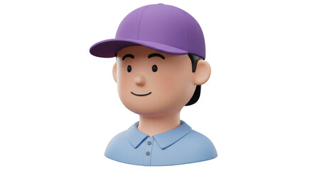 Isolated Cartoon Boy with Cap