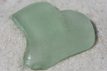 Large Heart Shaped Beach Glass on Sand