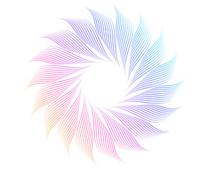 Color abstract swirl with halftone effect — elegant dynamic design for cosmetics, textiles,...