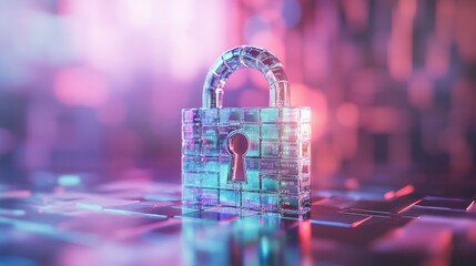 A digital padlock representation symbolizing security in the virtual world. This image captures the essence of cybersecurity and data protection. Generative AI