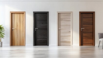 Fototapeta premium Modern Interior Doors Collection Oak Black Beige Walnut Wood