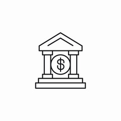 bank building icon sign vector