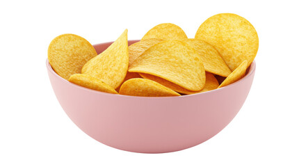 Isolated Bowl of Potato Chips