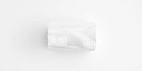 Obraz premium Clean white paper towel roll on white background, minimalist style, cleaning, mock-up