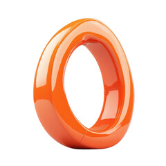 Orange Torus Glossy Loop 3D Render on Black Backdrop Creative Abstract on transparent background