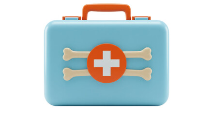 Fototapeta premium Isolated blue first aid kit with bones