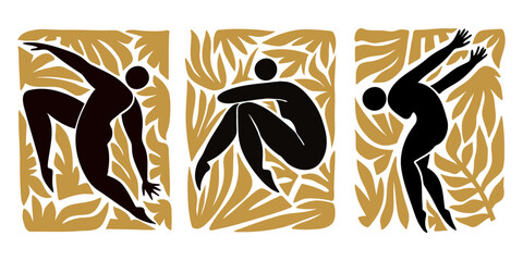 Set of Illustration With Abstract Human Silhouette