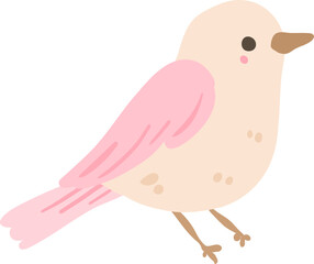Pastel Pink Bird Illustration