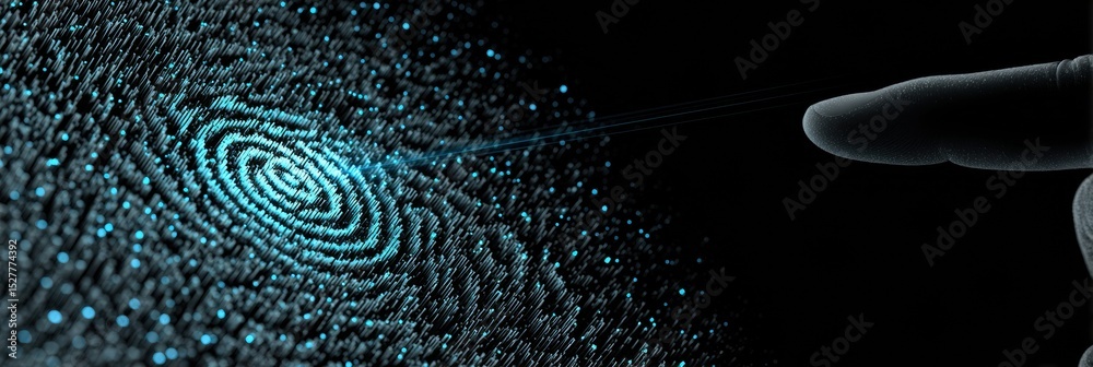 Aufkleber Animated Fingerprint Scan Indicates Potential Redirection to a Scam Site With Minimal Right Margin