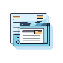 Flat Style Banking Interface with Card and Financial Documents Illustration