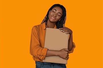 Elated Recipient Hugging Her Online Delivery Package