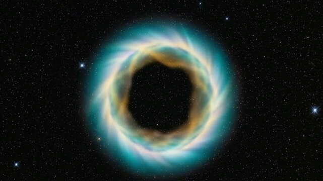 An abstract glowing ring of fire or energy, a digital portal.


