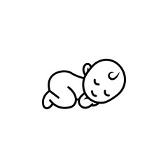Fototapeta premium Sleeping baby silhouette body lines Logo Design Vector